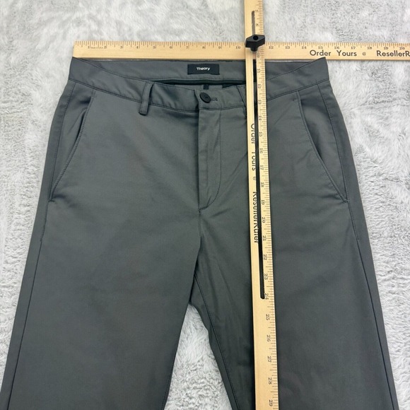Theory Chino Pants Mens 30 Gray Slash Pockets Flex Waist slim Zaine Neoteric - Picture 6 of 8
